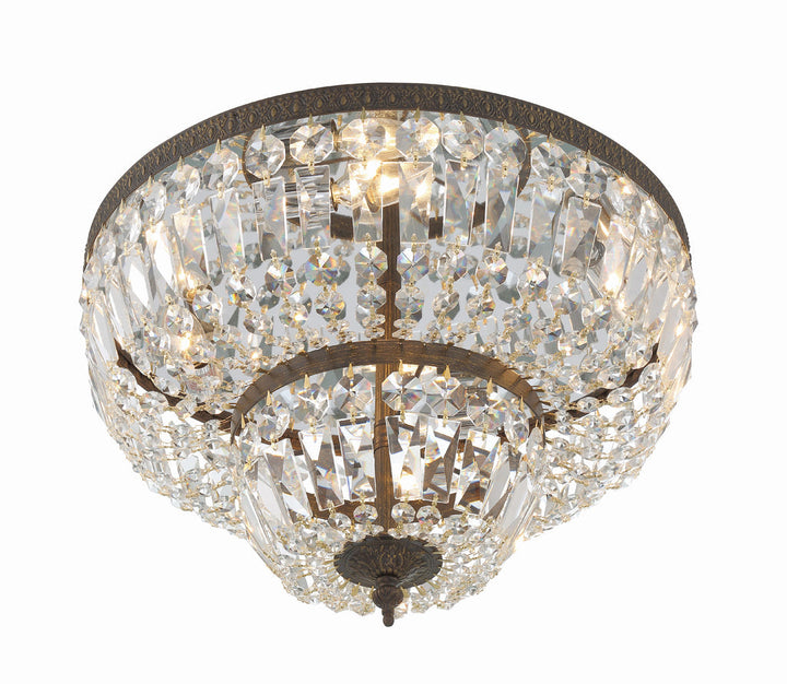 Crystorama 4 Light Spectra Crystal English Bronze Flush Mount Crystorama