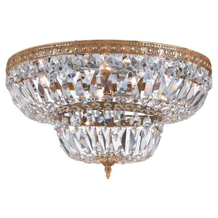 Crystorama 6 Light Spectra Crystal Olde Brass Flush Mount Crystorama