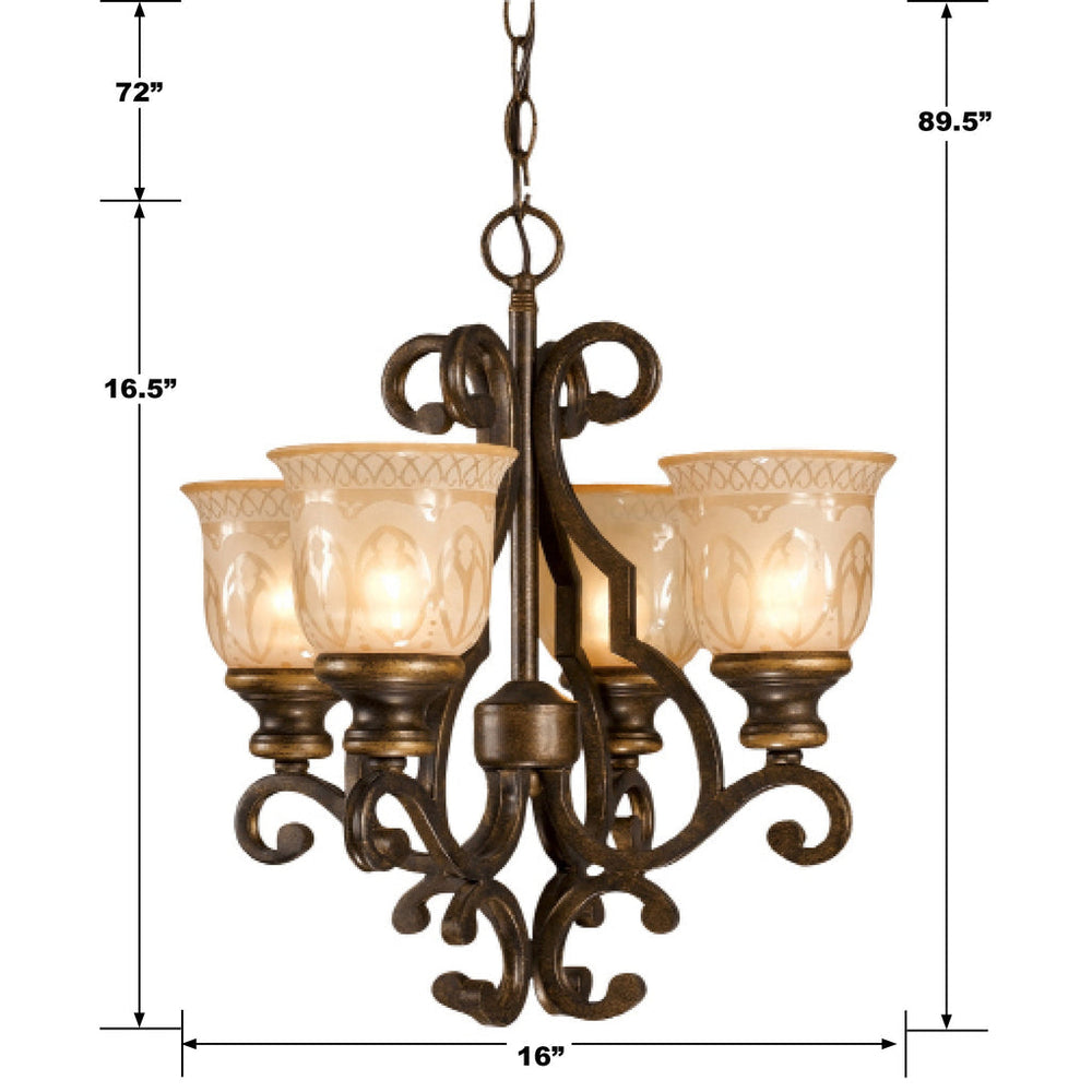 Crystorama Crystorama Norwalk 4 Light Bronze Umber Mini Chandelier