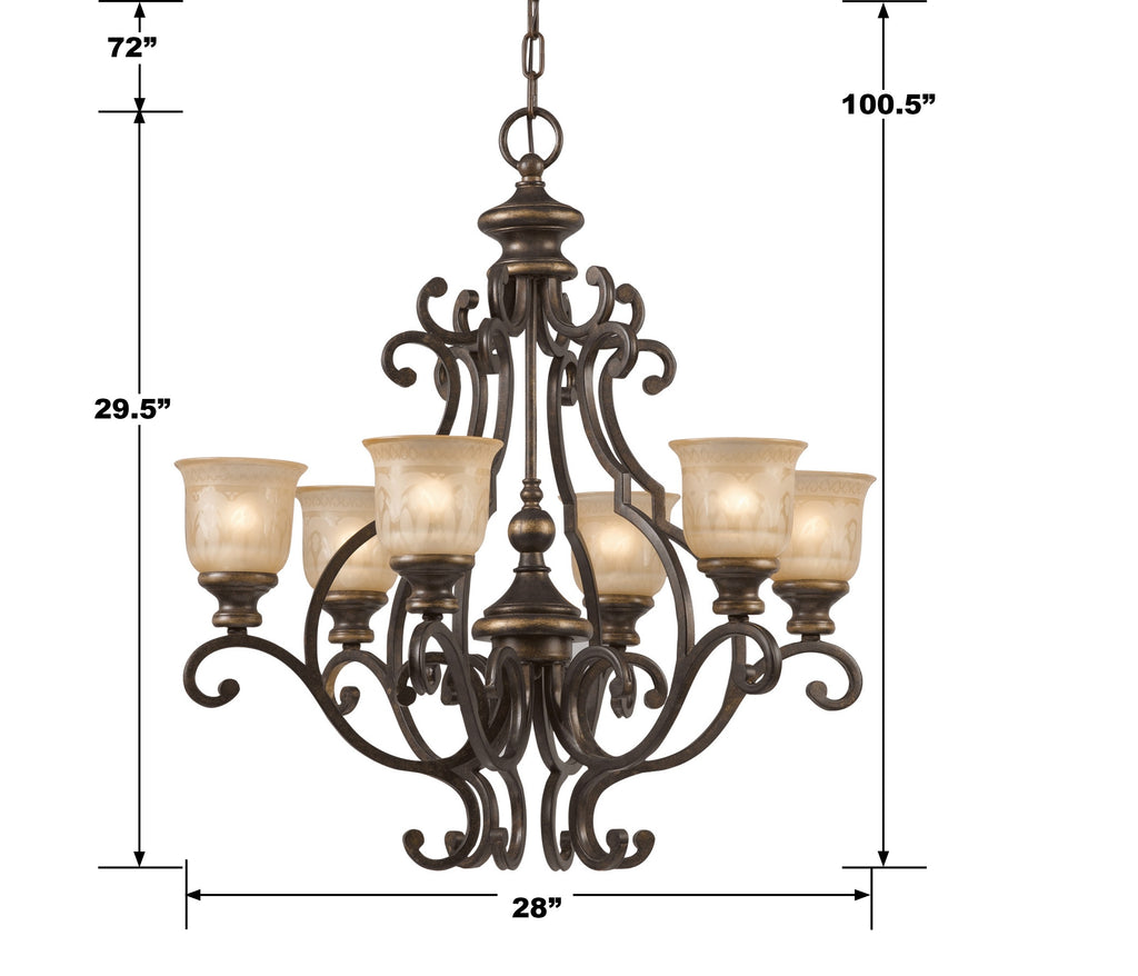 Crystorama Crystorama Norwalk 6 Light Bronze Umber Chandelier