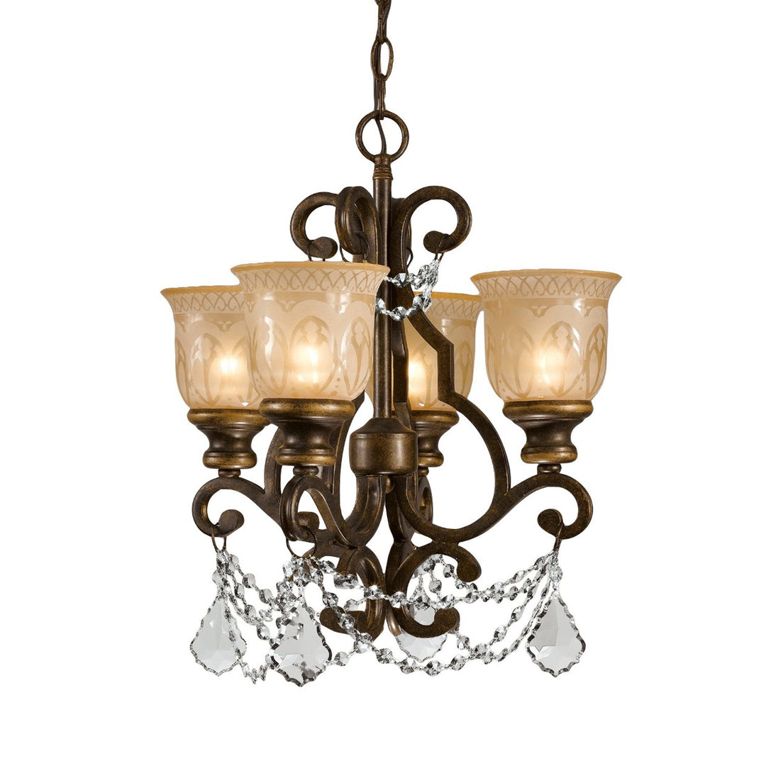 Crystorama Crystorama Norwalk 4 Light Clear Crystal Bronze Umber Mini Chandelier