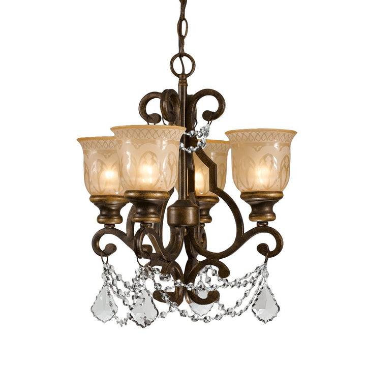 Crystorama Crystorama Norwalk 4 Light Clear Crystal Bronze Umber Mini Chandelier