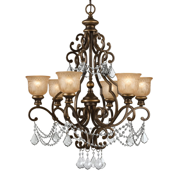 Crystorama Crystorama Norwalk 6 Light Hand Cut Crystal Bronze Umber Chandelier