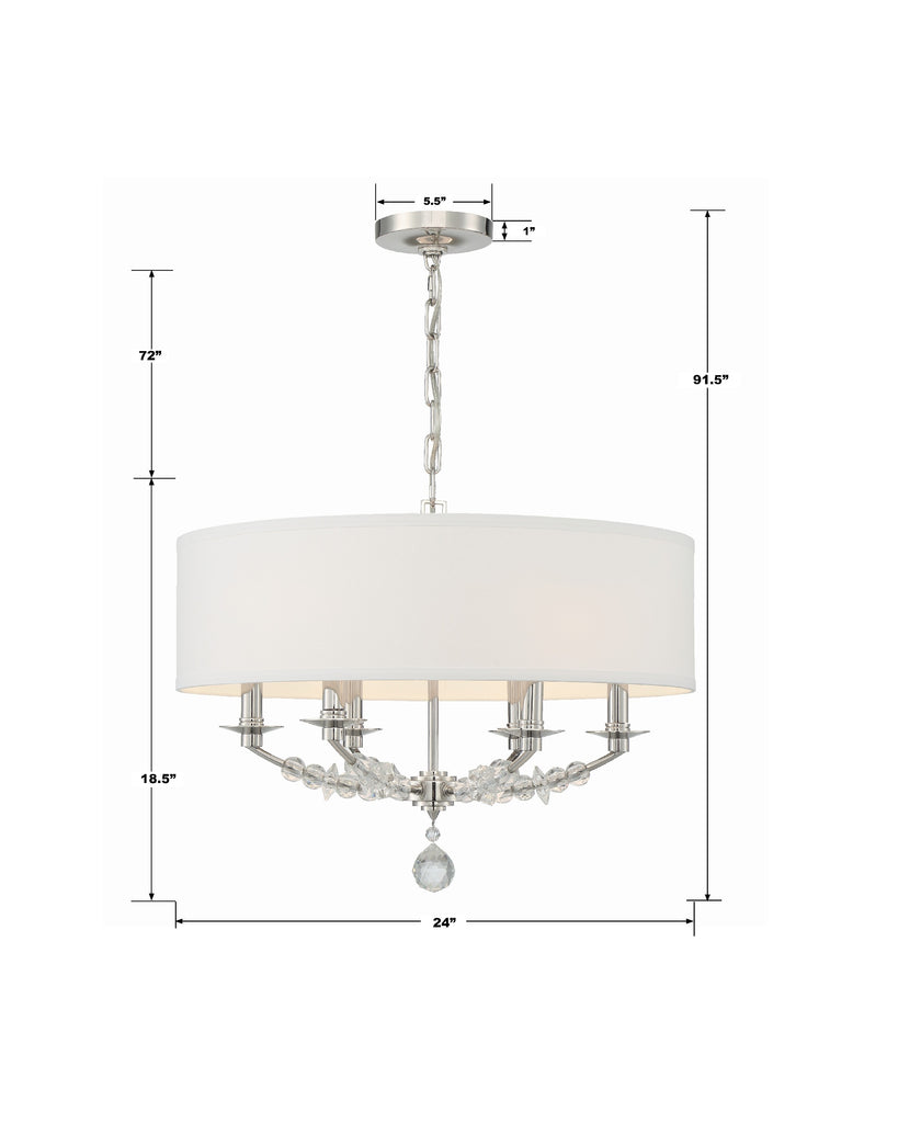 Crystorama Crystorama Mirage 6 Light Polished Nickel Chandelier