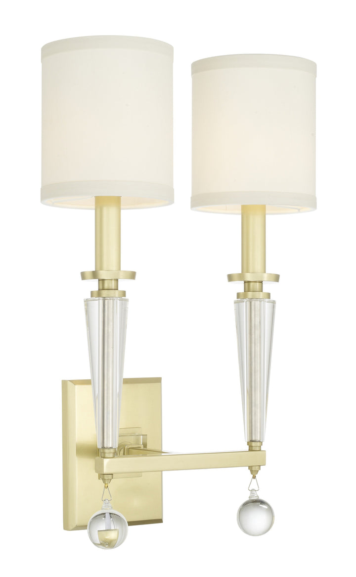 Crystorama Crystorama Paxton 2 Light Aged Brass Sconce