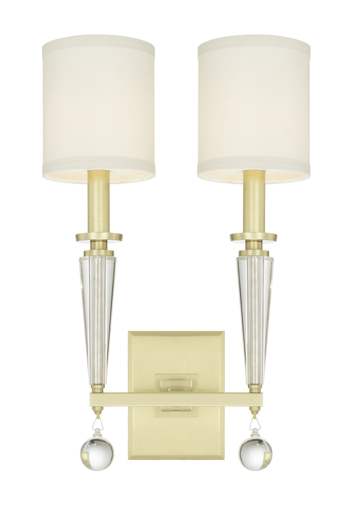 Crystorama Crystorama Paxton 2 Light Aged Brass Sconce