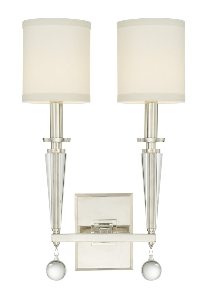 Crystorama Crystorama Paxton 2 Light Polished Nickel Sconce