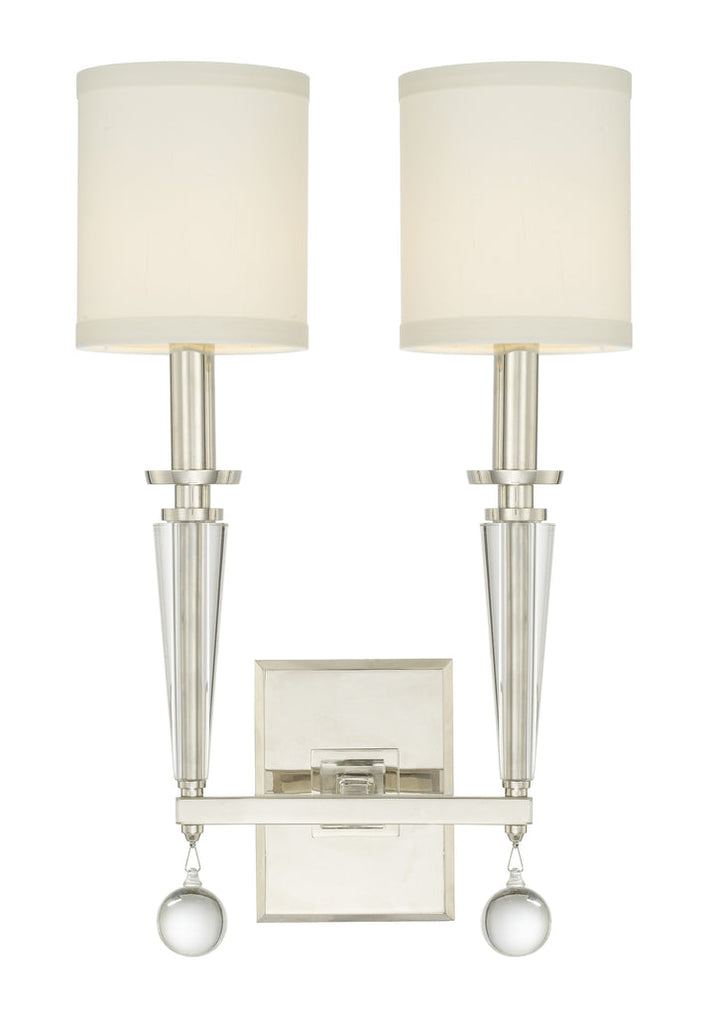 Crystorama Crystorama Paxton 2 Light Polished Nickel Sconce