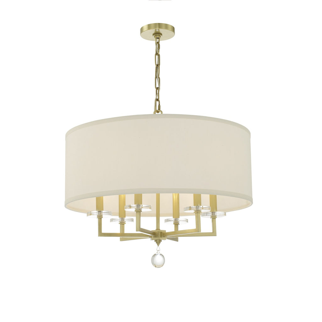 Crystorama Crystorama Paxton 6 Light Aged Brass Chandelier