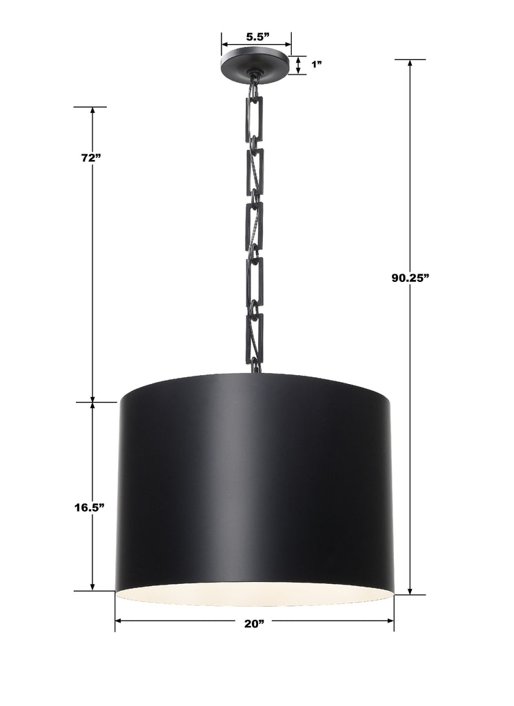 Crystorama Crystorama Brian Patrick Flynn Alston 6 Light Matte Black + White Chandelier