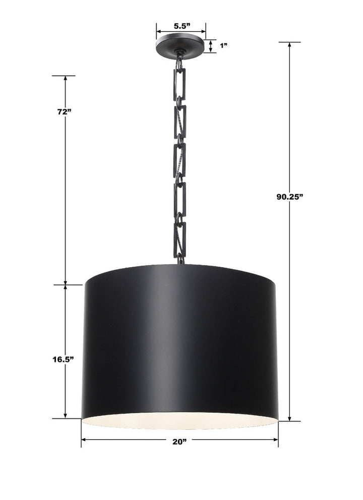 Crystorama Crystorama Brian Patrick Flynn Alston 6 Light Matte Black + White Chandelier
