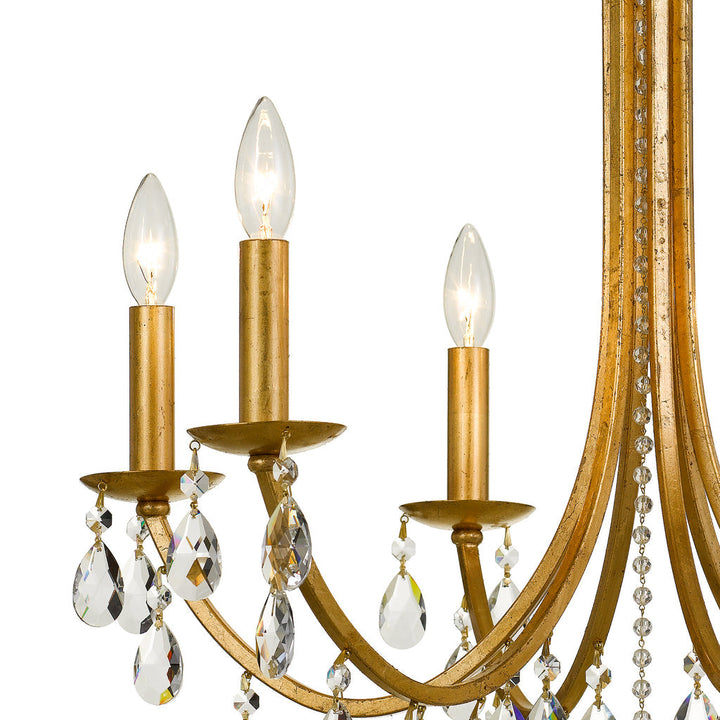 Crystorama Crystorama Bridgehampton 6 Light Hand Cut Crystal Antique Gold Chandelier