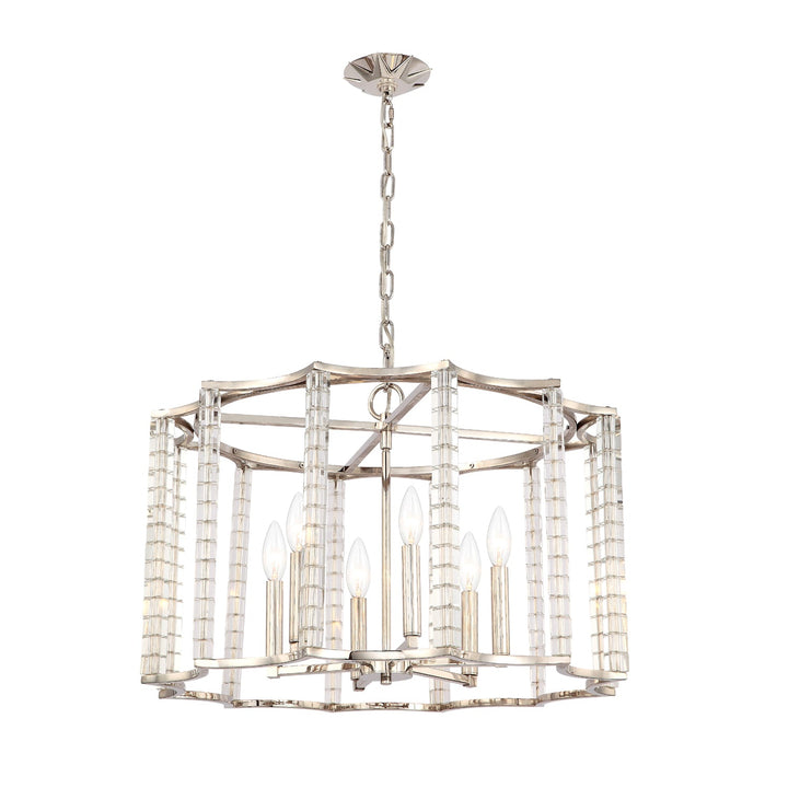 Crystorama Crystorama Carson 6 Light Polished Nickel Chandelier