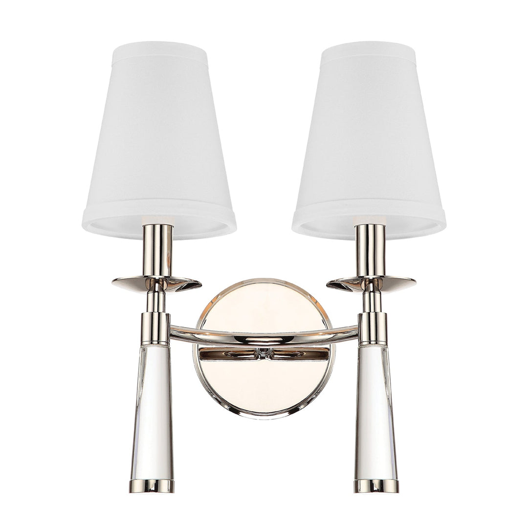 Crystorama Crystorama Baxter 2 Light Polished Nickel Bronze Sconce
