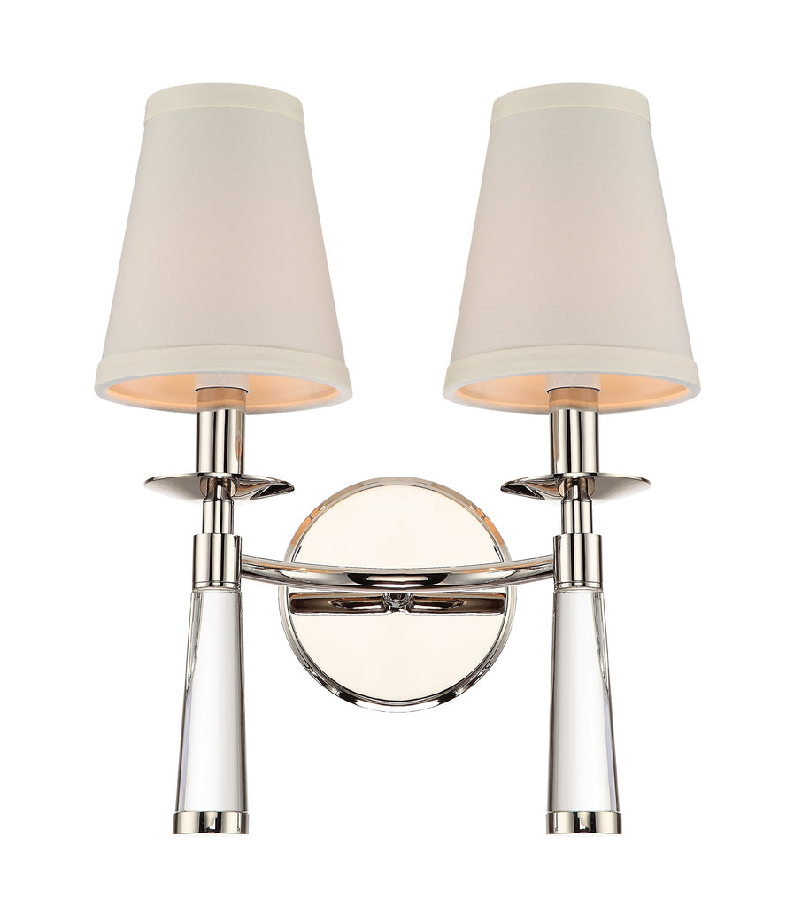 Crystorama Crystorama Baxter 2 Light Polished Nickel Bronze Sconce