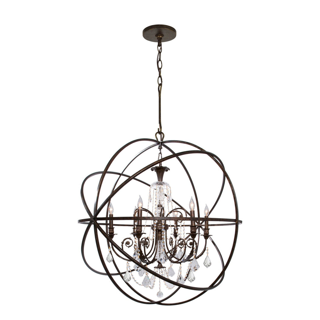 Crystorama Crystorama Solaris 6 Light English Bronze Chandelier