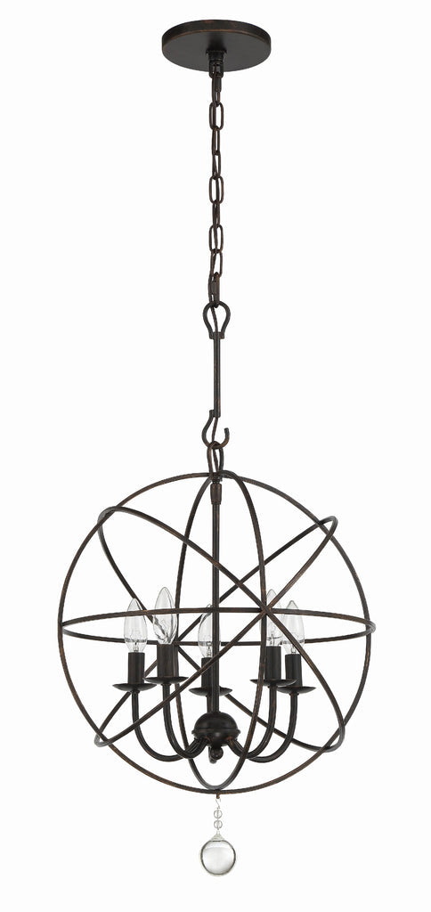 Crystorama Crystorama Solaris 5 Light English Bronze Mini Chandelier