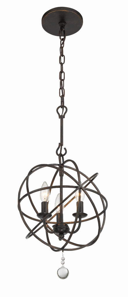 Crystorama Crystorama Solaris 3 Light English Bronze Mini Chandelier