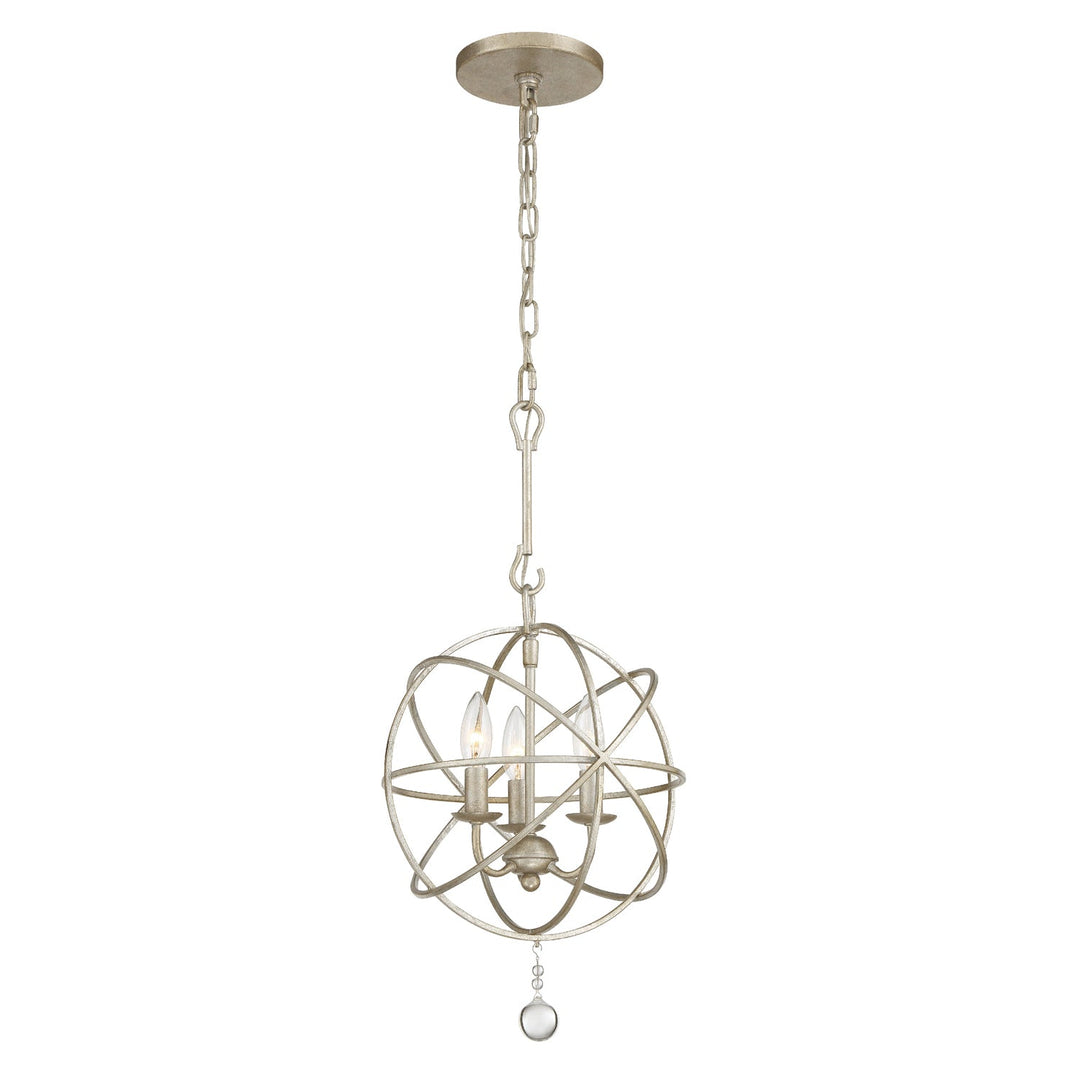 Crystorama Crystorama Solaris 3 Light Olde Silver Mini Chandelier