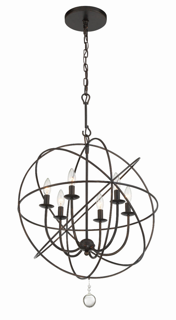 Crystorama Crystorama Solaris 6 Light English Bronze Sphere Chandelier