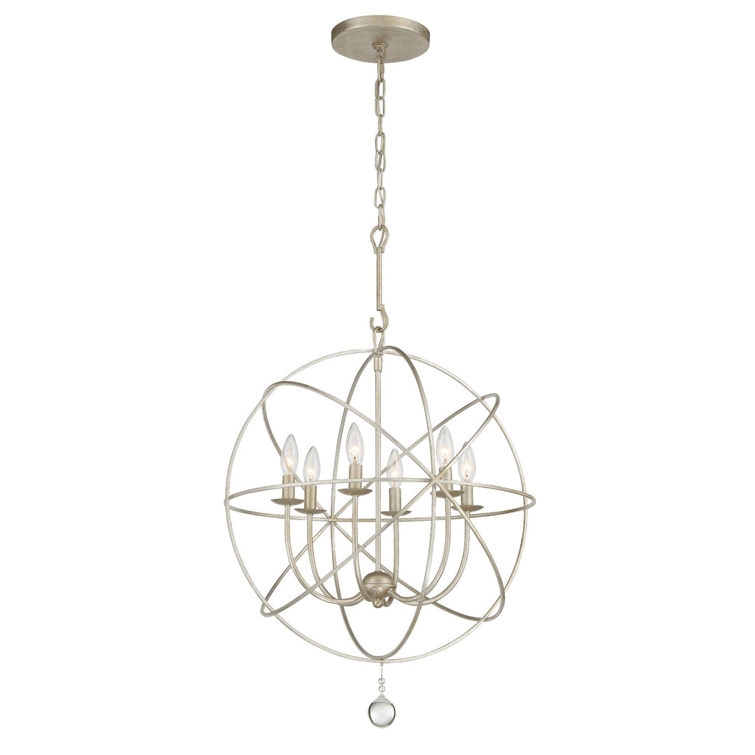 Crystorama Crystorama Solaris 6 Light Olde Silver Sphere Chandelier