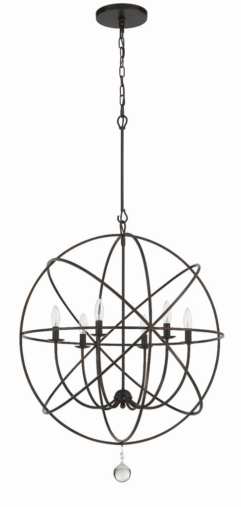Crystorama Crystorama Solaris 6 Light English Bronze Sphere Chandelier