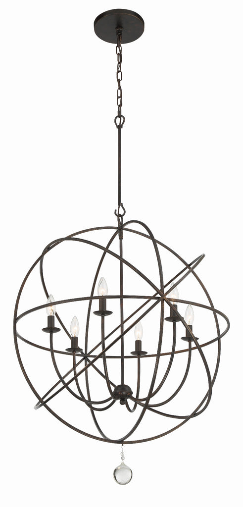 Crystorama Crystorama Solaris 6 Light English Bronze Sphere Chandelier