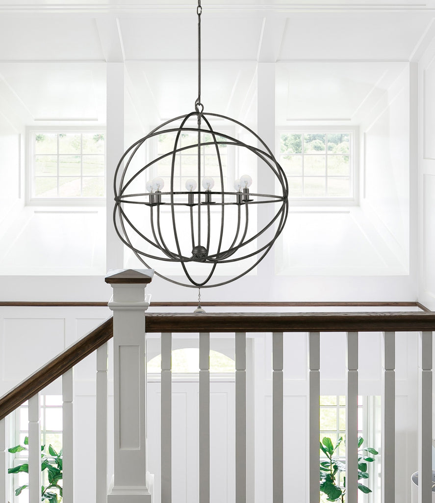 Crystorama Crystorama Solaris 6 Light English Bronze Sphere Chandelier