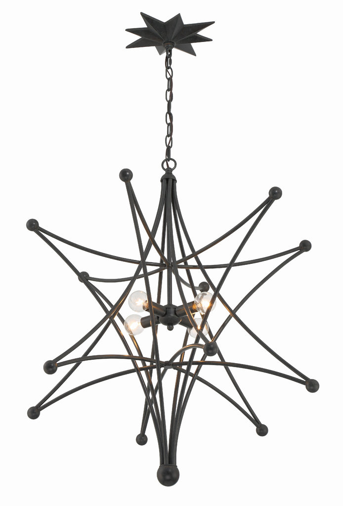 Crystorama Crystorama Astro 4 Light Black Chandelier