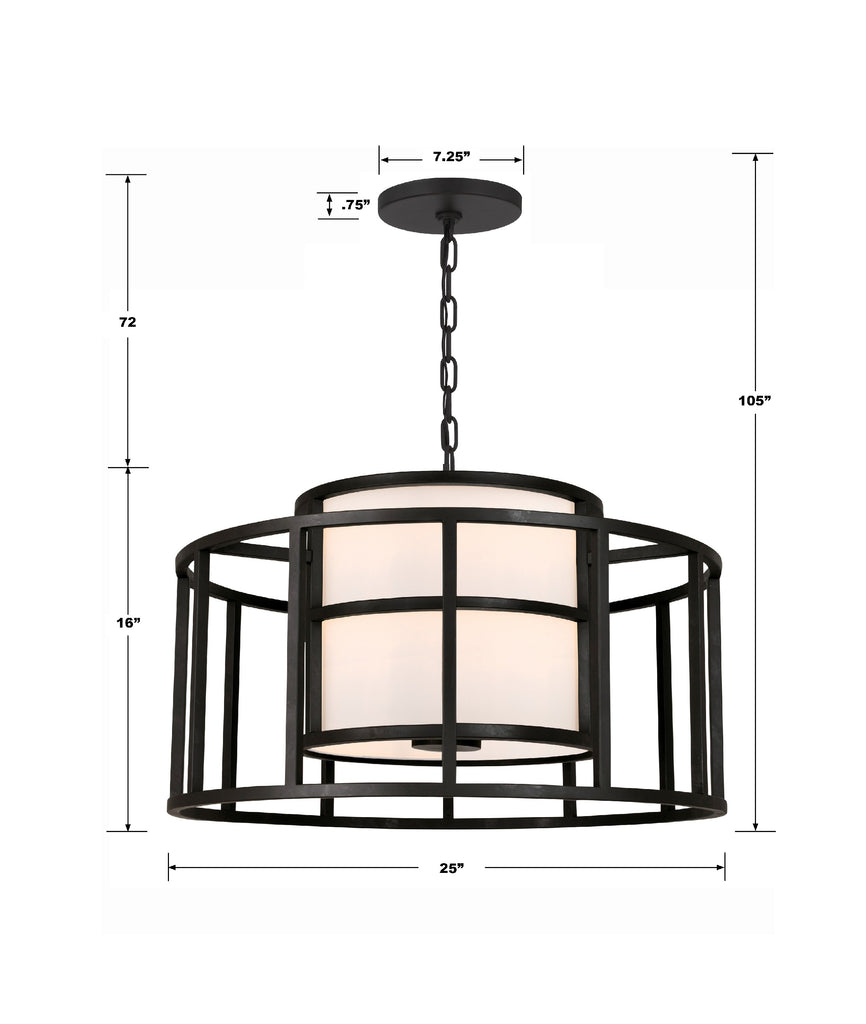 Crystorama Crystorama Brian Patrick Flynn Hulton 5 Light Matte Black Chandelier