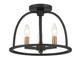 Crystorama Crystorama Abbott 3 Light Black Semi Flush Mount