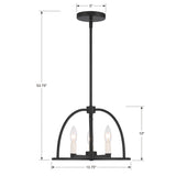 Crystorama Crystorama Abbott 3 Light Black Mini Chandelier