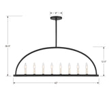 Crystorama Crystorama Abbott 8 Light Black Linear Chandelier