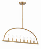 Crystorama Crystorama Abbott 8 Light Vibrant Gold Linear Chandelier