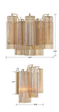 Crystorama Crystorama Addis 2 Light Aged Brass Sconce