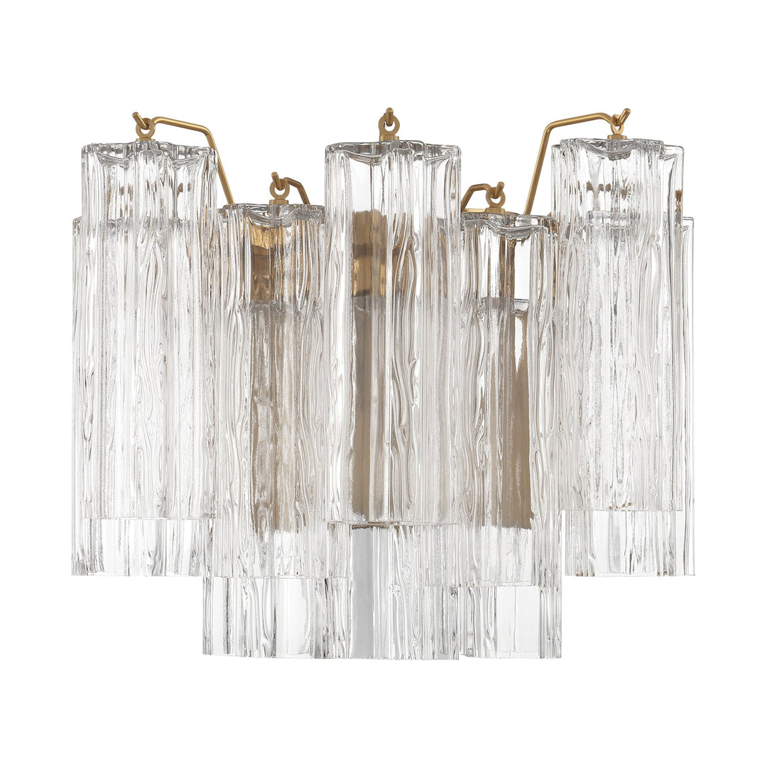Crystorama Crystorama Addis 2 Light Aged Brass Sconce