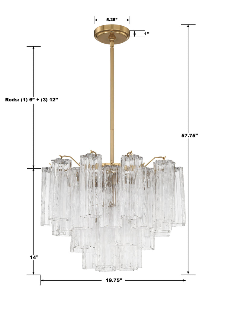 Crystorama Crystorama Addis 6 Light Aged Brass Chandelier