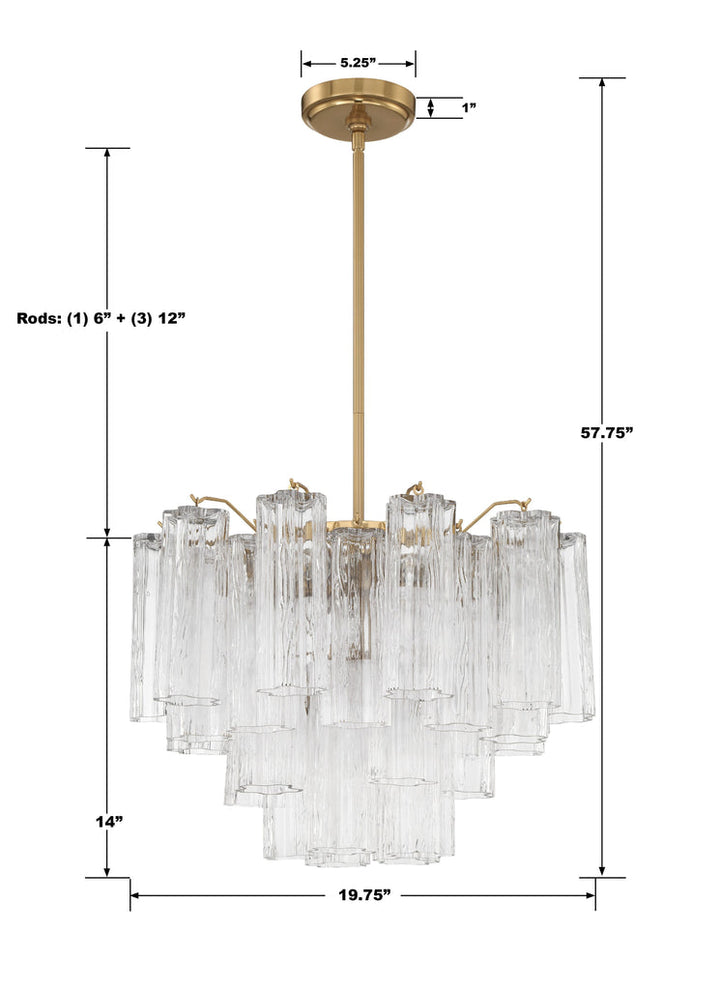 Crystorama Crystorama Addis 6 Light Aged Brass Chandelier