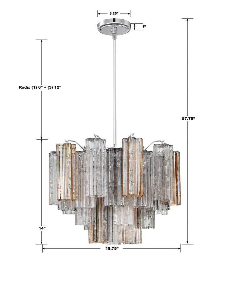 Crystorama Crystorama Addis 6 Light Polished Chrome Chandelier