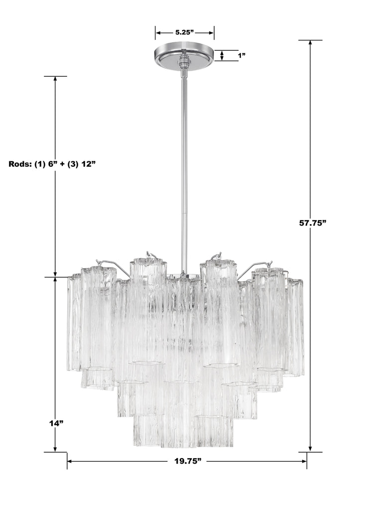 Crystorama Crystorama Addis 6 Light Polished Chrome Chandelier