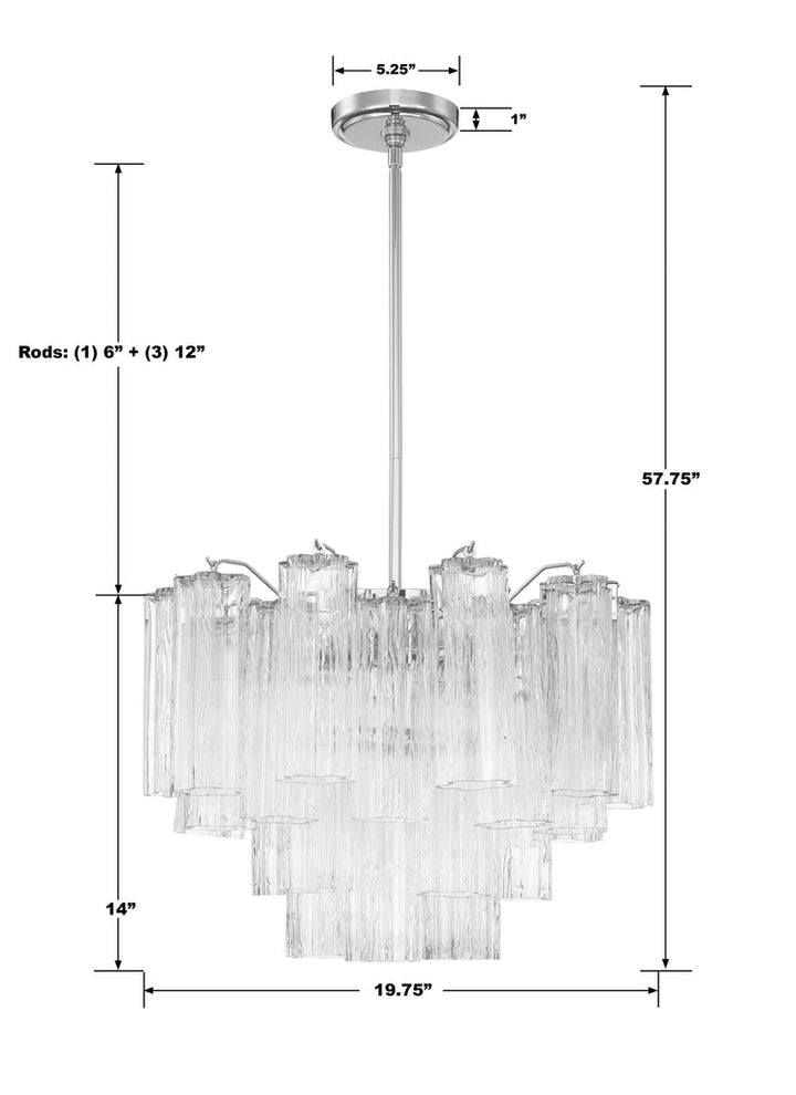 Crystorama Crystorama Addis 6 Light Polished Chrome Chandelier