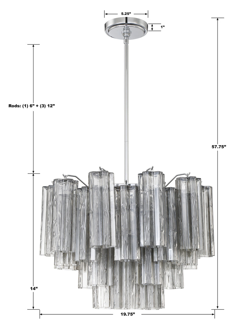 Crystorama Crystorama Addis 6 Light Polished Chrome Chandelier