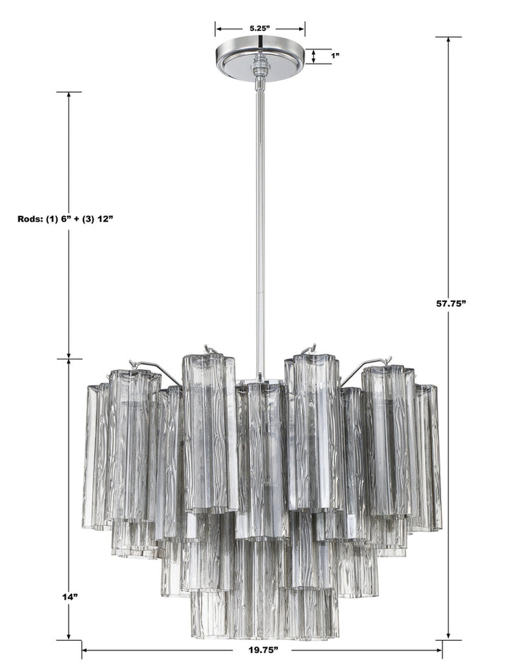 Crystorama Crystorama Addis 6 Light Polished Chrome Chandelier