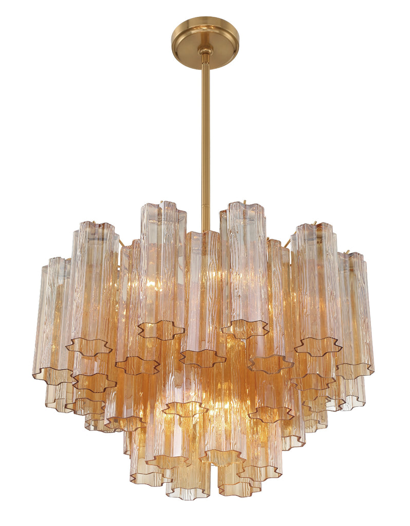 Crystorama Crystorama Addis 9 Light Aged Brass Chandelier