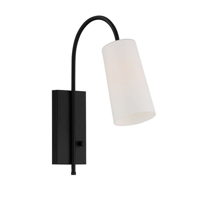 Crystorama Crystorama Alexa 1 Light Matte Black Task Sconce