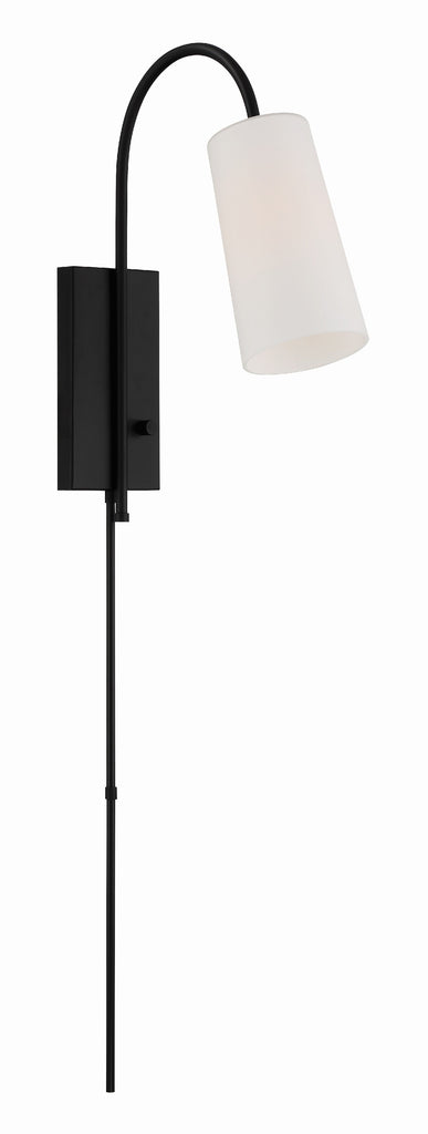 Crystorama Crystorama Alexa 1 Light Matte Black Task Sconce