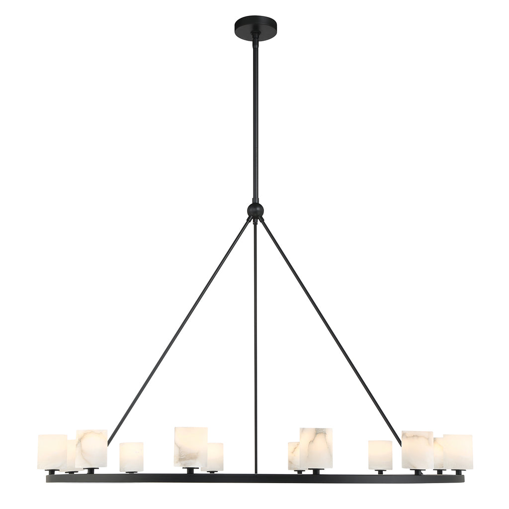 Crystorama Crystorama Aragon 12 Light Matte Black Chandelier