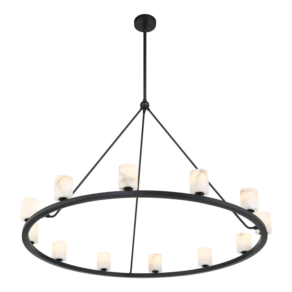 Crystorama Crystorama Aragon 12 Light Matte Black Chandelier