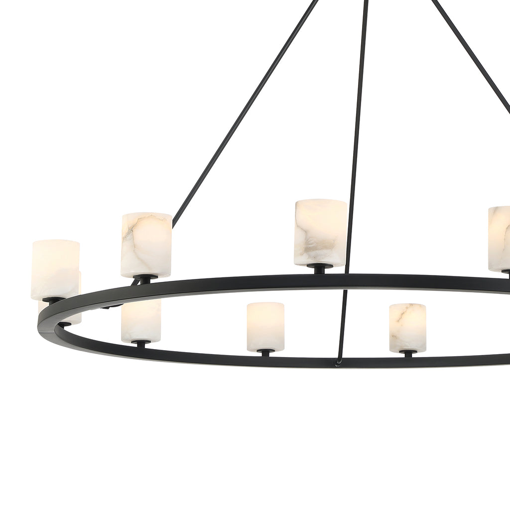Crystorama Crystorama Aragon 12 Light Matte Black Chandelier