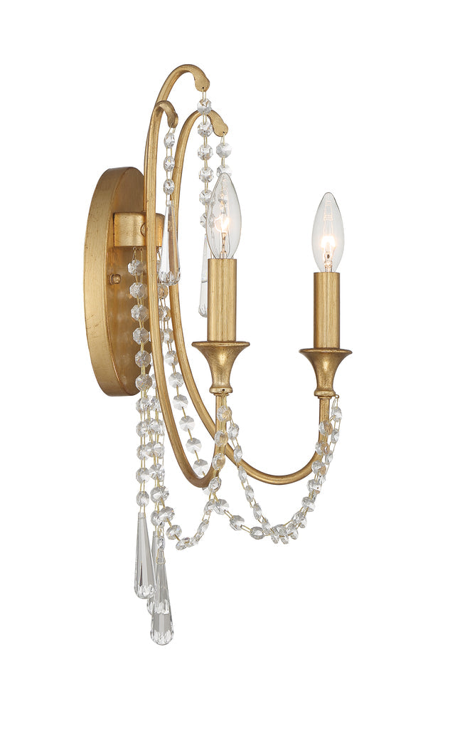 Crystorama Crystorama Arcadia 2 Light Antique Gold Sconce